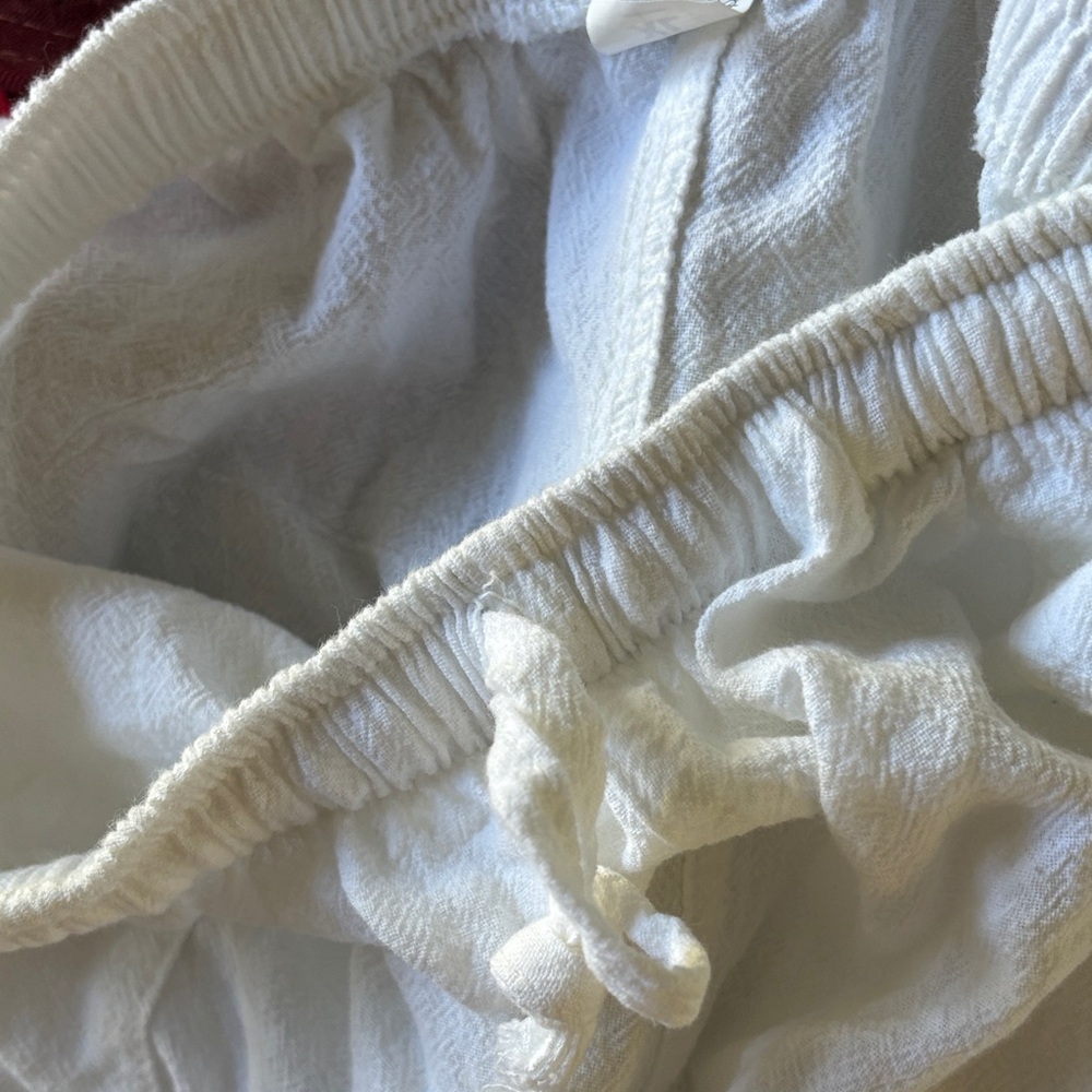 Bundled ! White Linen 100%. pants Xl  Thailand. Yoga pants.Cord.&olive polo